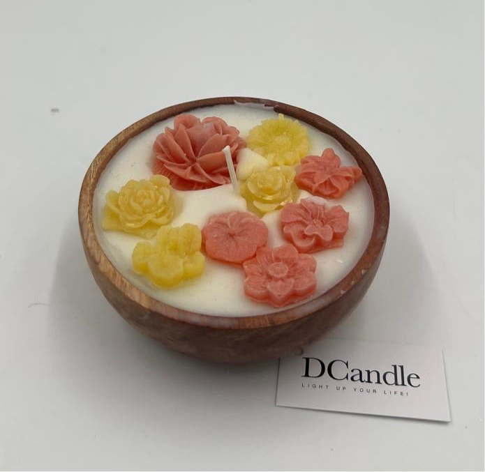 Wooden Candle Flower Pot