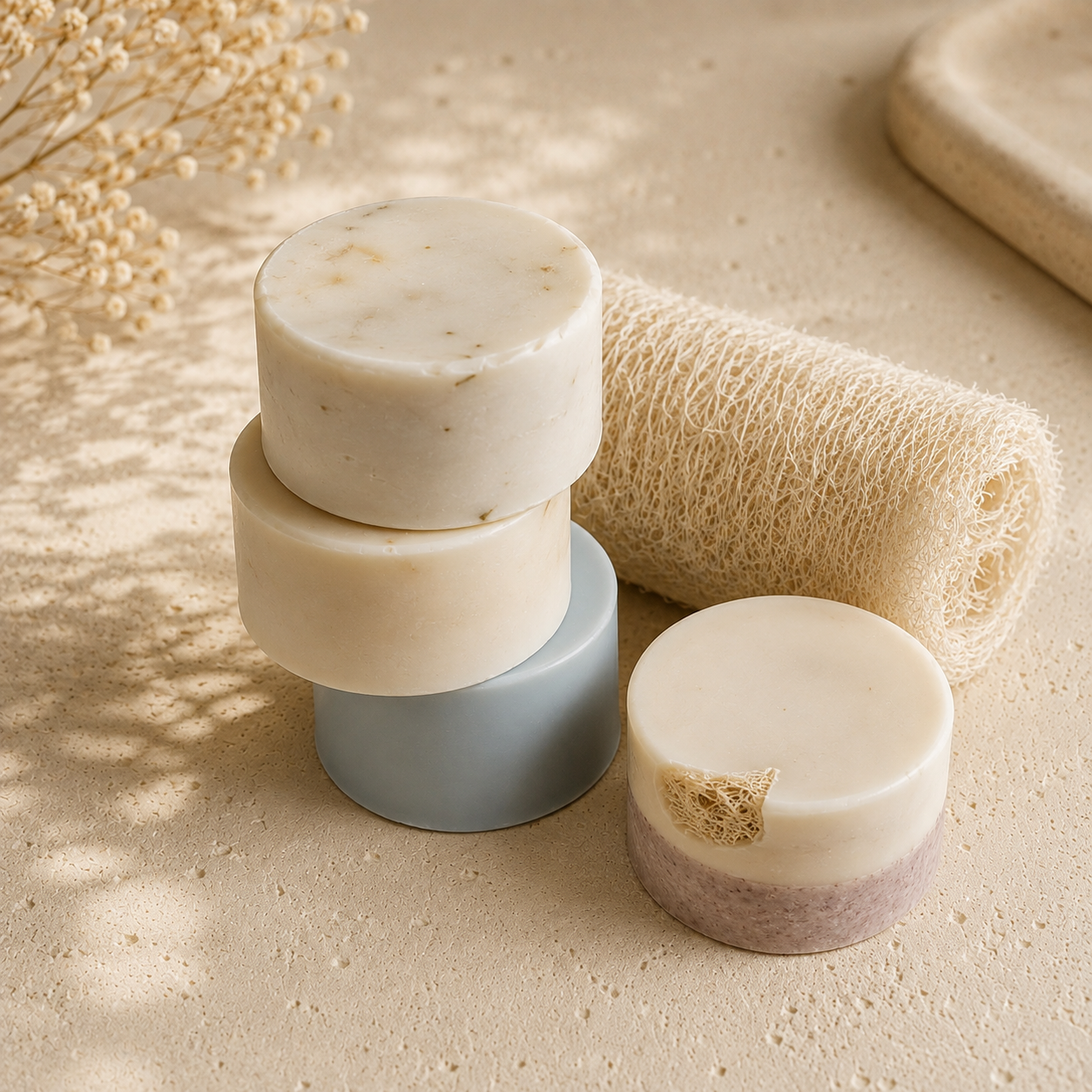 Round Loofa Natural Handmade Soap