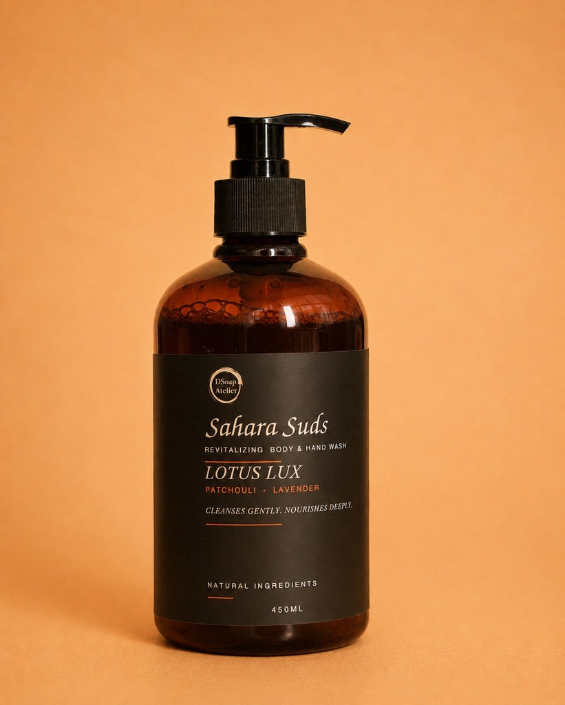 Sahara Suds — Lotus Lux Natural Body & Hand Wash (450 ML) — Patchouli & Lavender