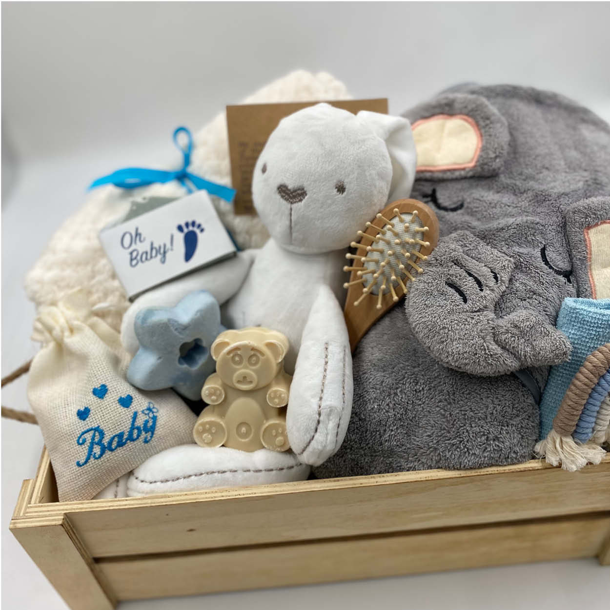 Oh Boy! Newborn Baby Gift Basket