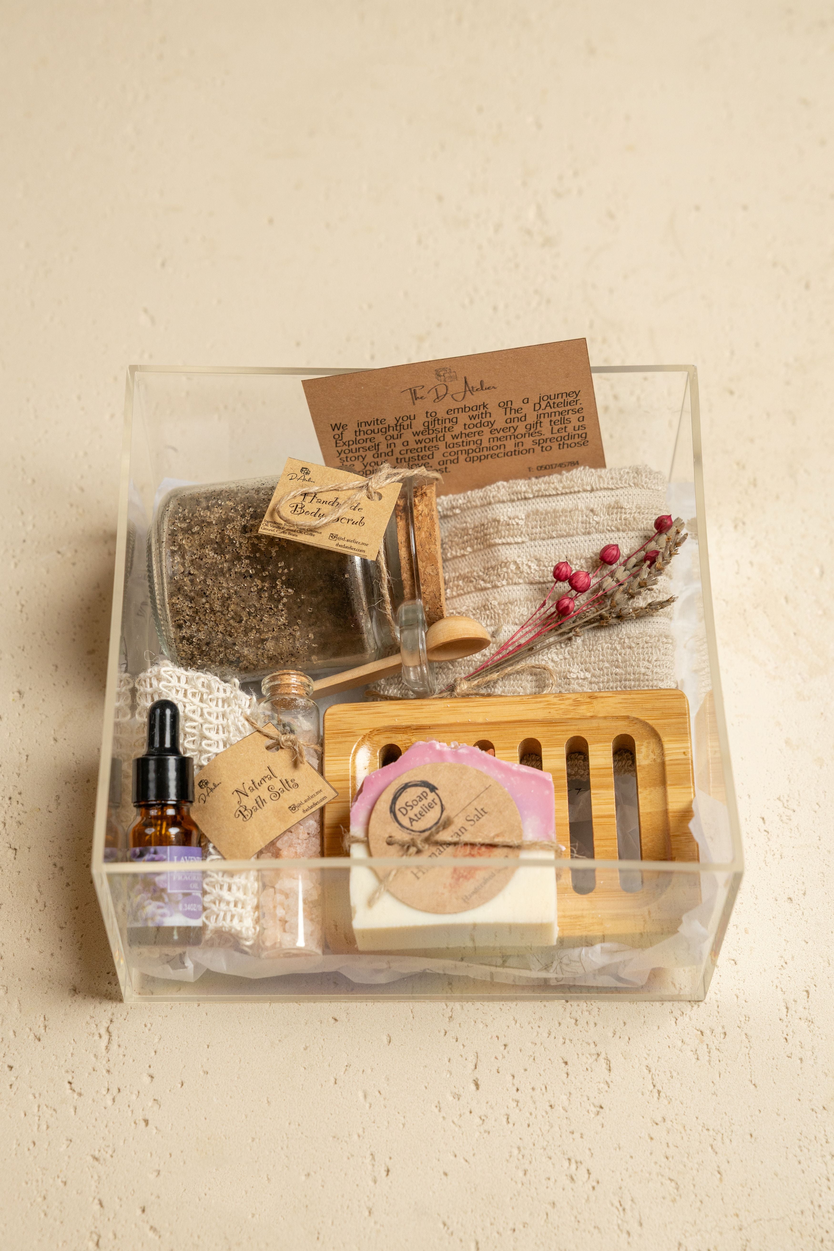 Lavender Relaxation Acrylic Box — Spa Gift Set for Calm & Self‑Care