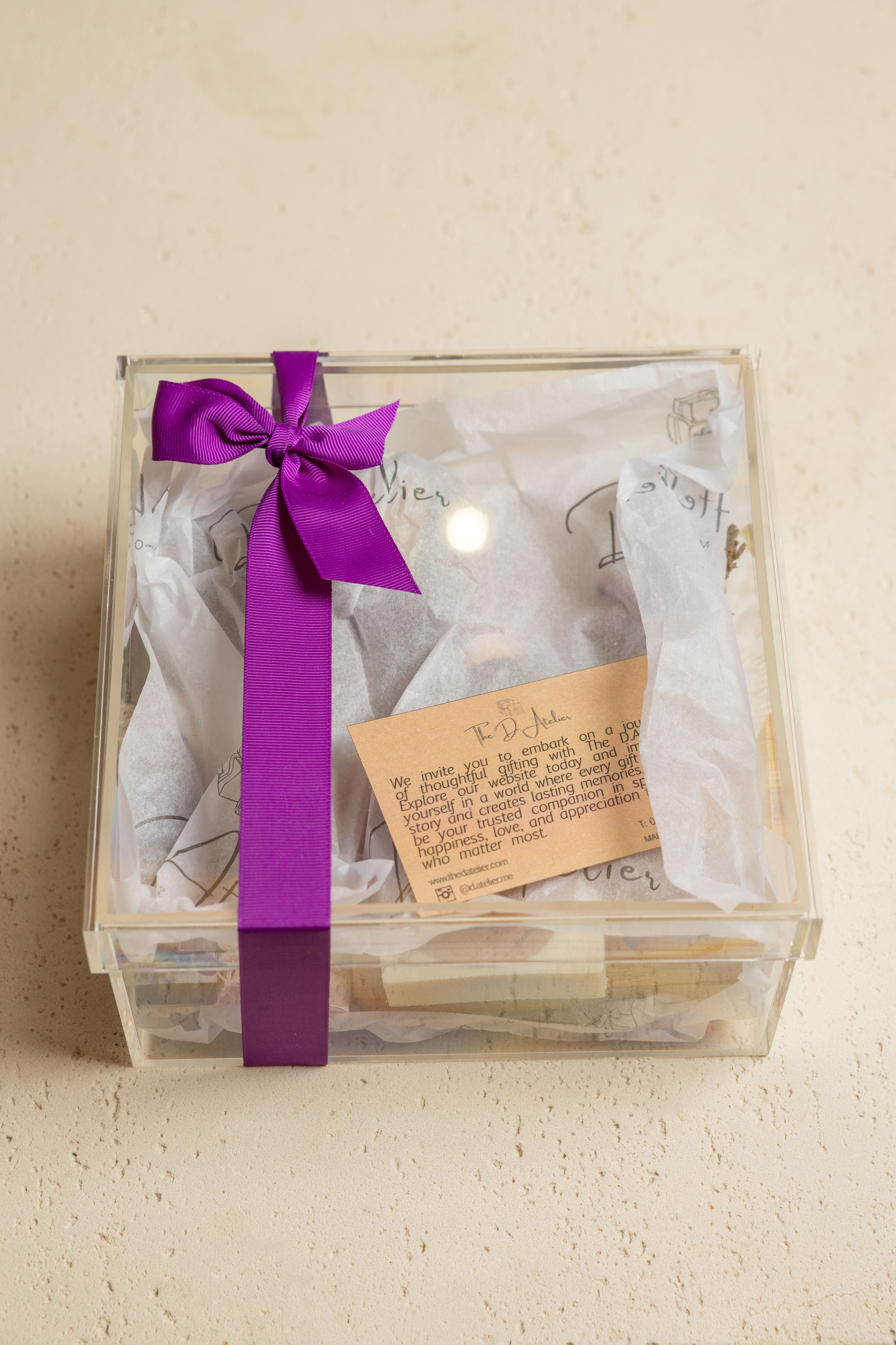 Lavender Relaxation Acrylic Box — Spa Gift Set for Calm & Self‑Care