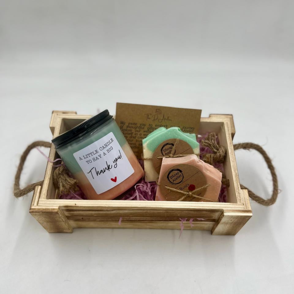 Thank You Hamper – Handmade Candle & Natural Soaps Gift Set