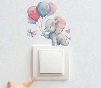 Baby Girl Elephant Wall Decal