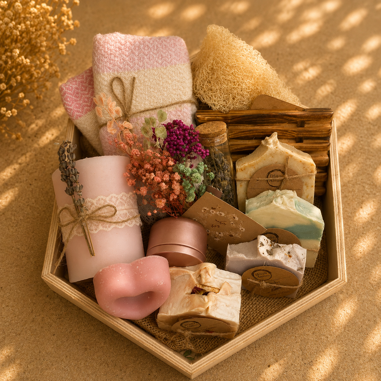Soft as a feather —  Mother’s Day Spa Gift Box — Handmade Soaps & Bath Salts