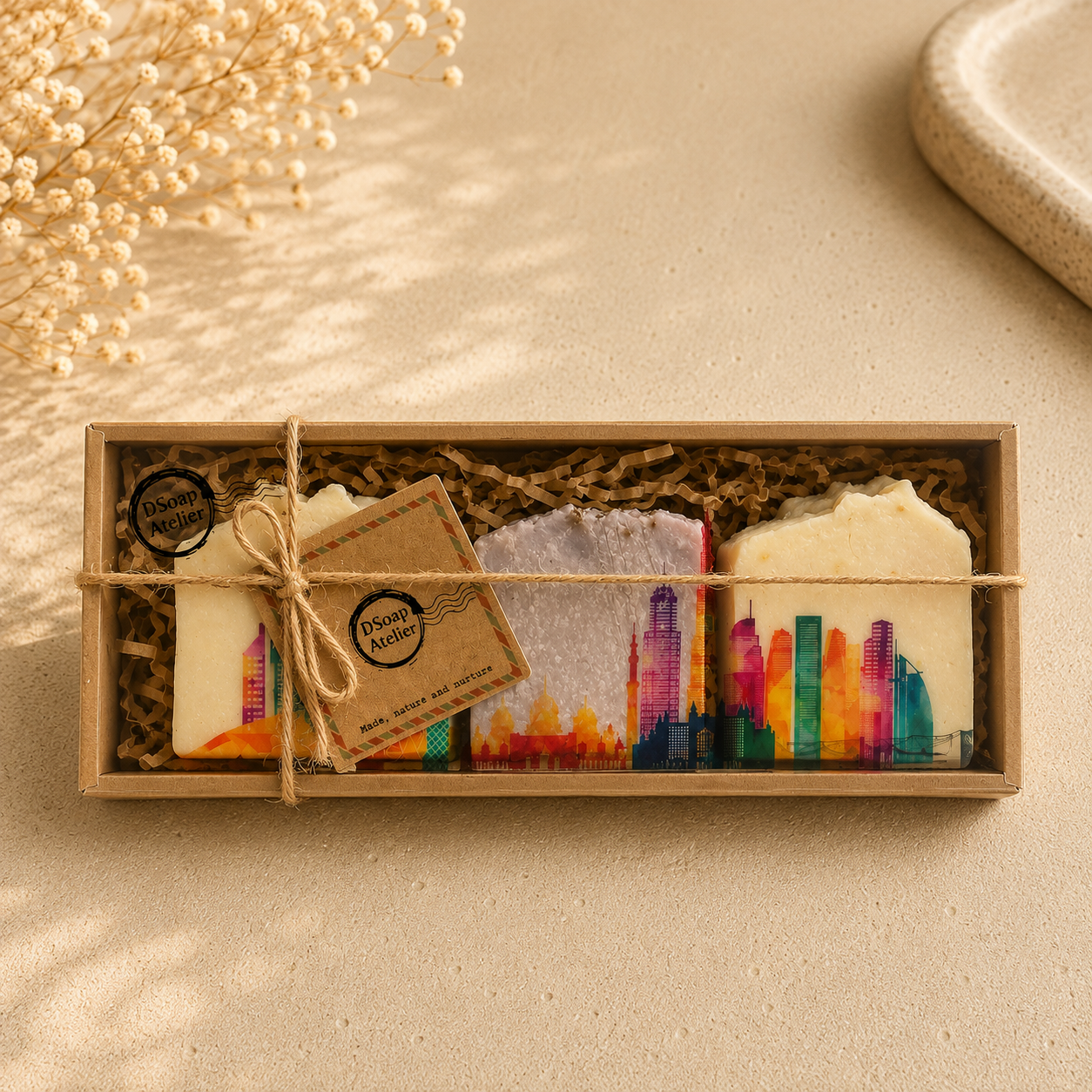 Handmade Natural Soap Gift Box — from UAE with Love — Dubai Souvenirs Box