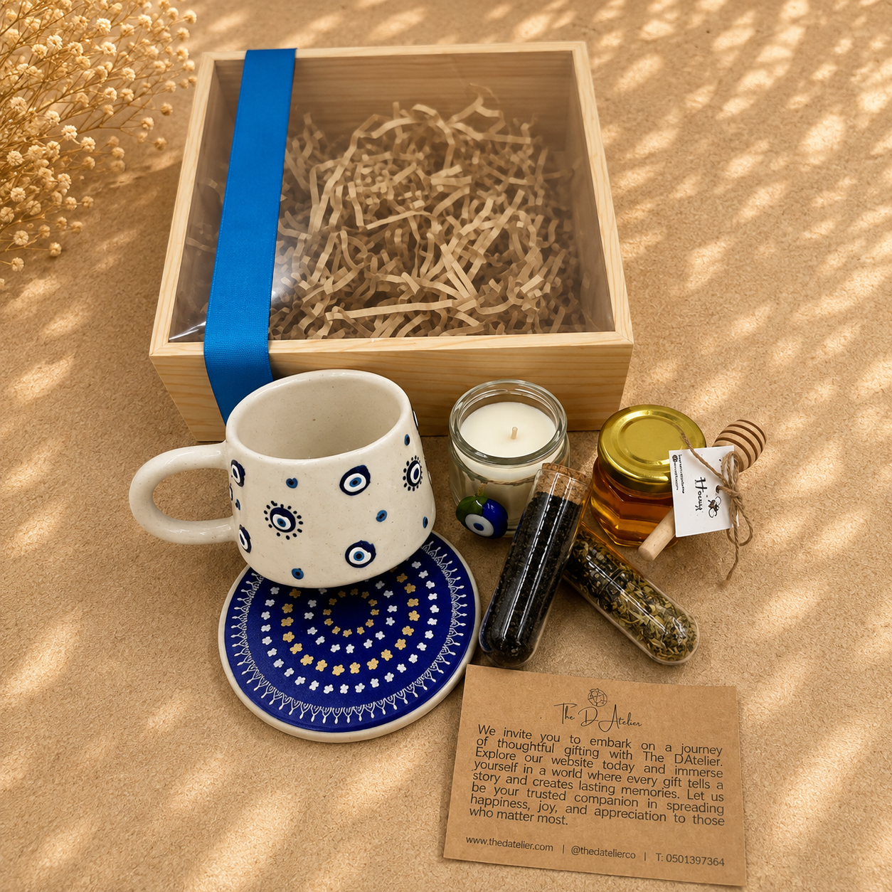 Blue Wooden Box — Oriental Tea & Relaxation Gift — Zen Times