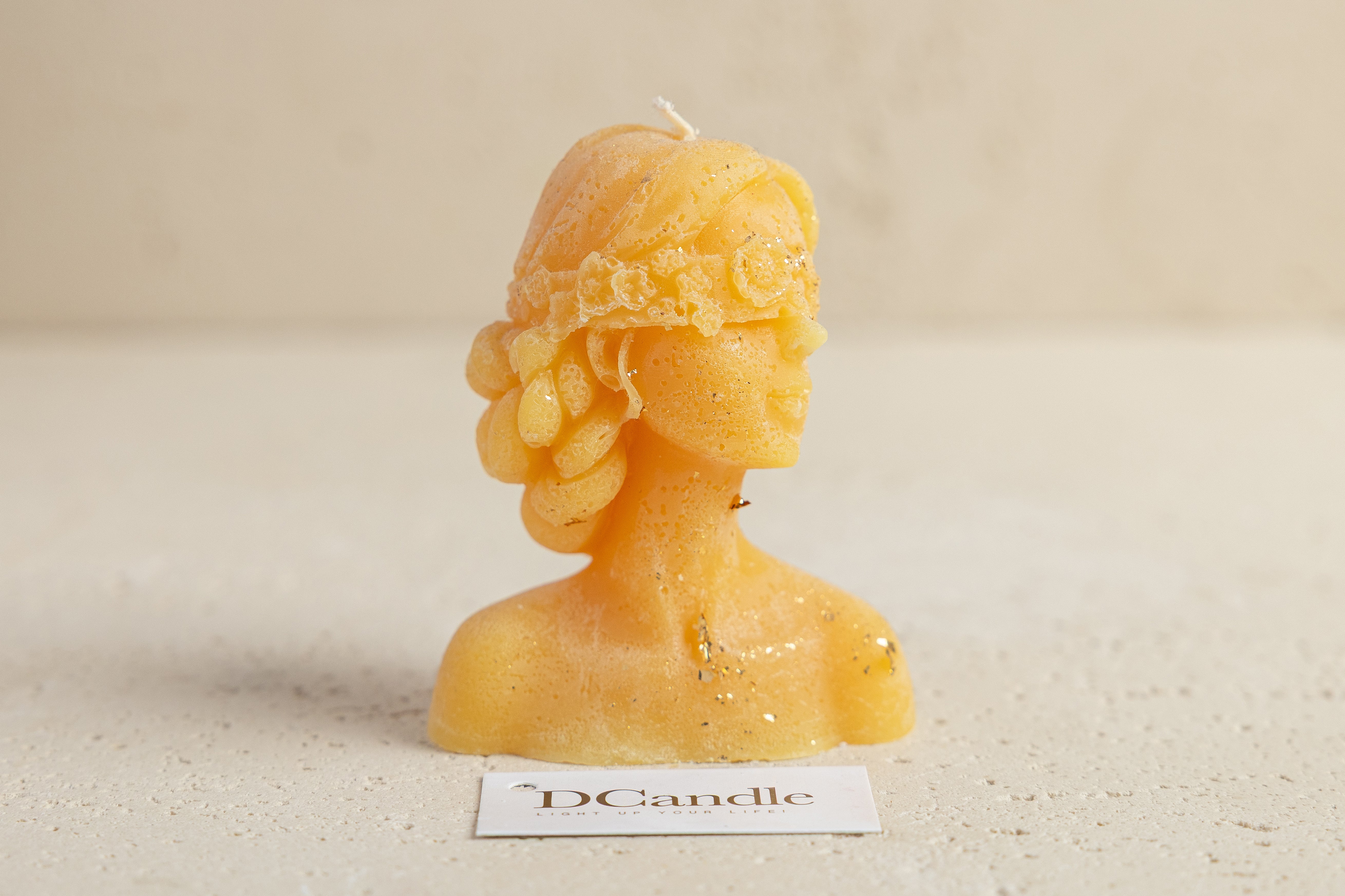Flower Lady candle with paper Gold