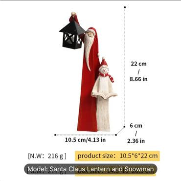 Santa & Snowman Resin Sculpture