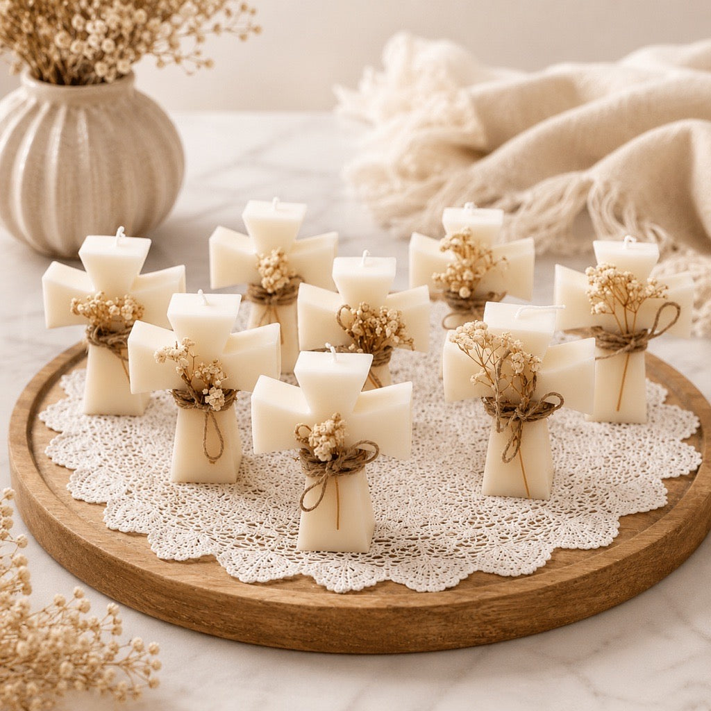 Elegant Cross Candle Favors