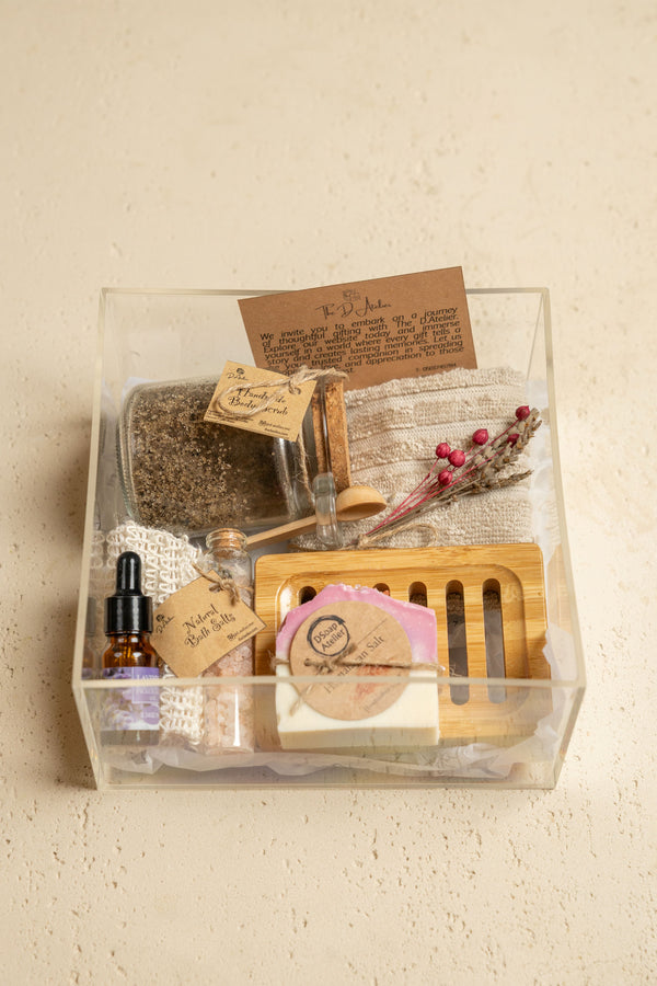 Lavender Relaxation Plexi Box — Spa Gift Set for Calm & Self‑Care
