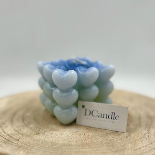 Cube of hearts Handmade Candle