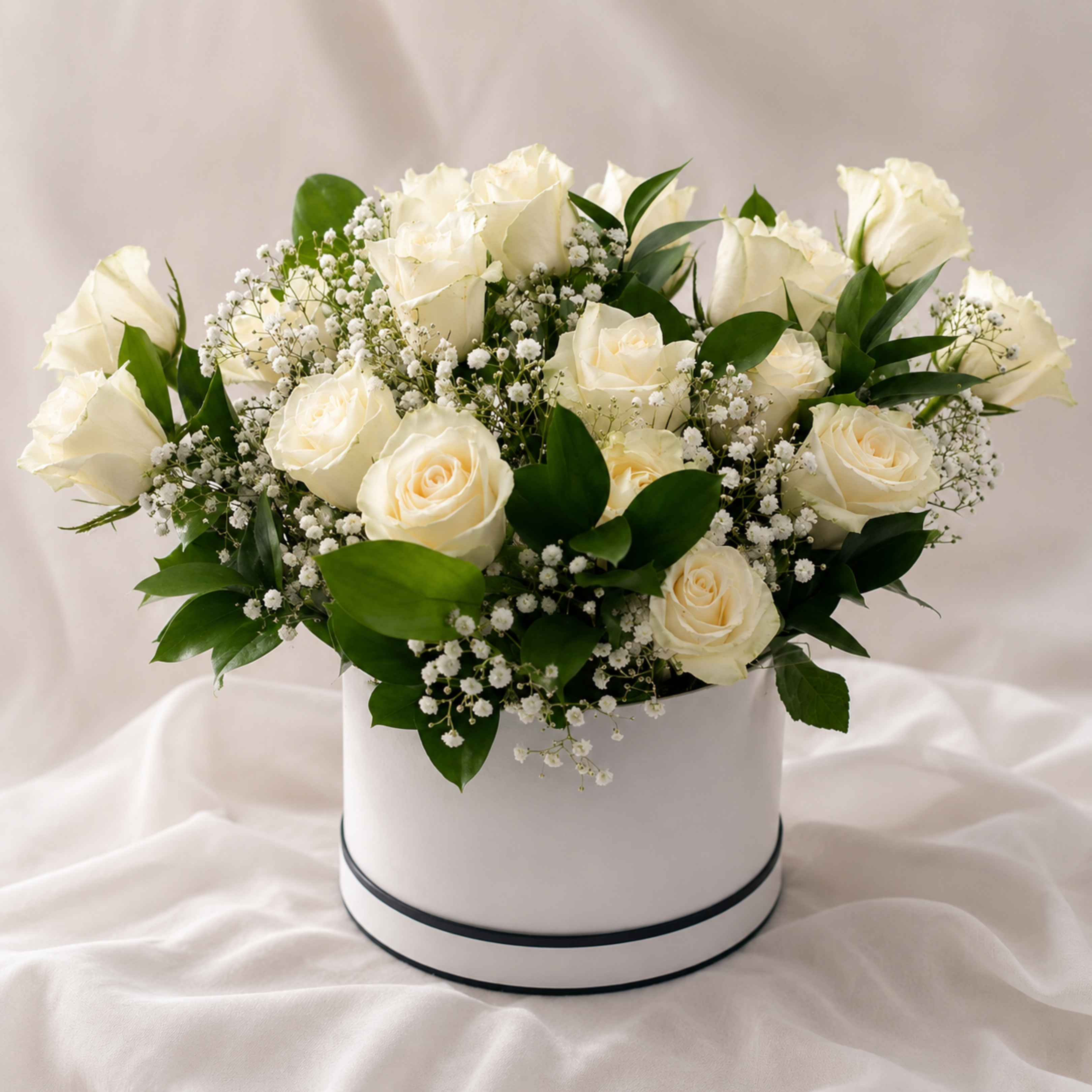 Elegant White Roses Bouquet