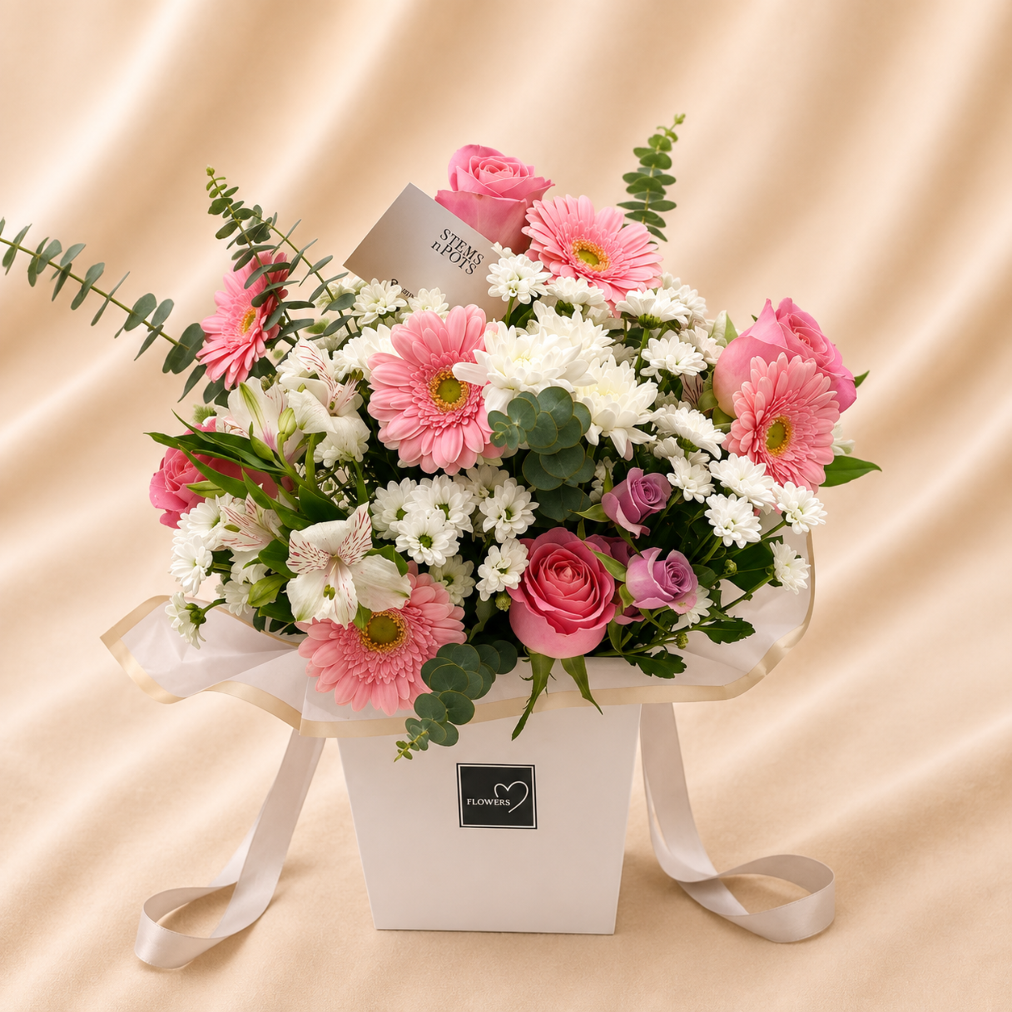 Pink & White Bouquet – Perfect Congratulations Gift