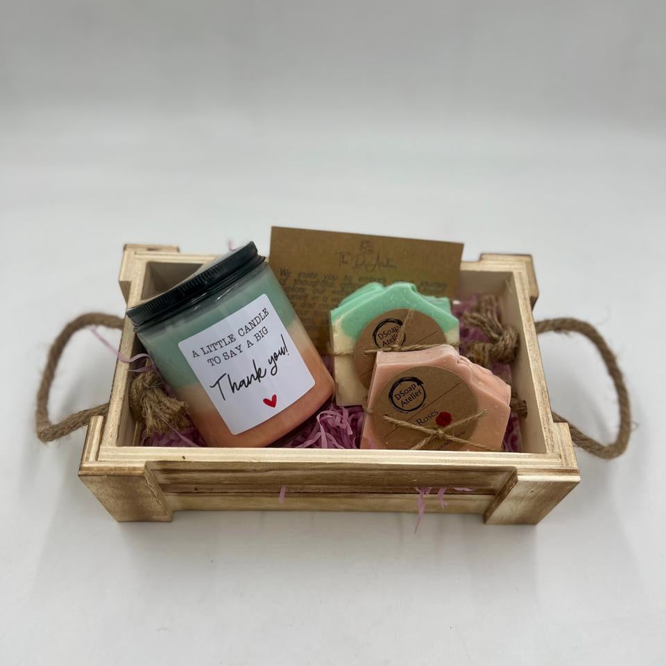 Thank You Hamper – Handmade Candle & Natural Soaps Gift Set