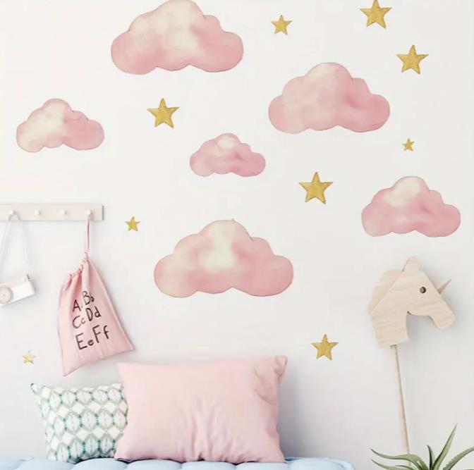 Pink Girly Style Colorful Clouds