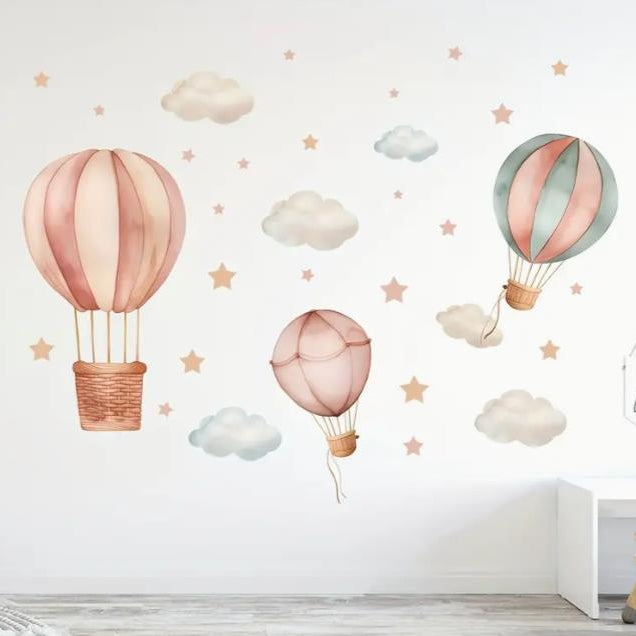 Creative Wall Stickers Cloud Hot Air Balloon Wall Decor Stickers