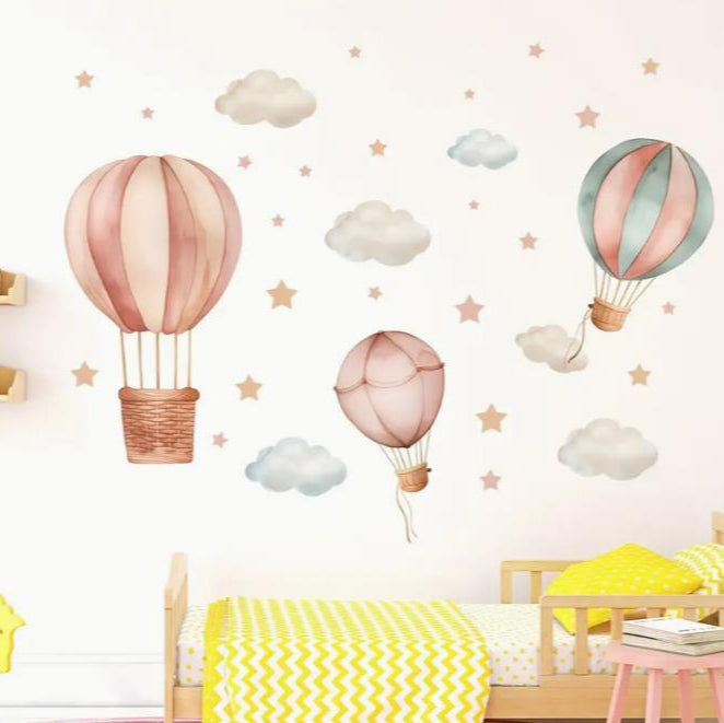 Creative Wall Stickers Cloud Hot Air Balloon Wall Decor Stickers